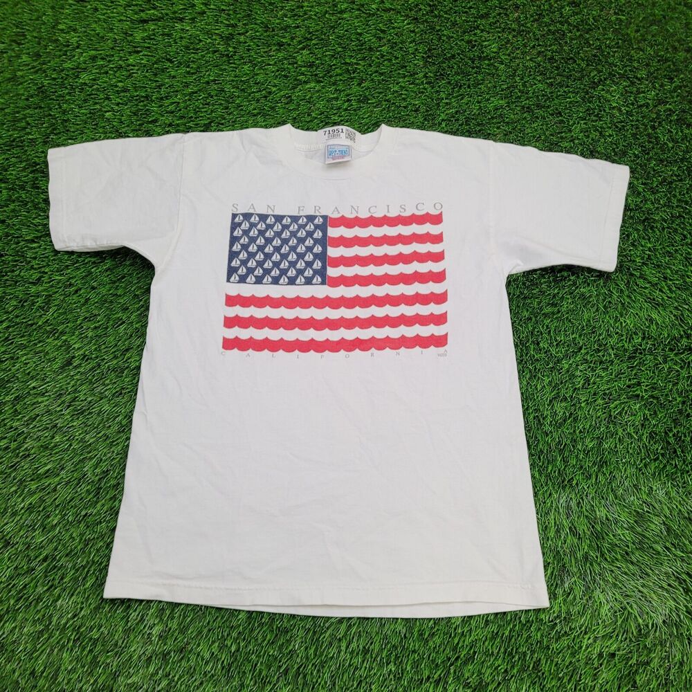 Vintage 90s San-Francisco Shirt Womens Large 20x26 White